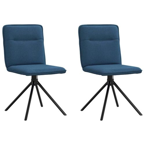 Vidaxl Chaises À Manger Lot De 2 Bleu Tissu