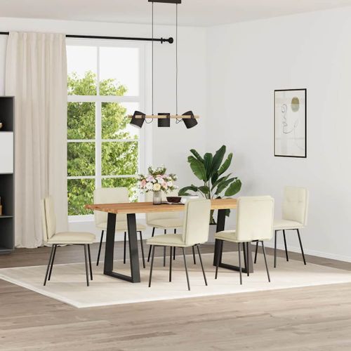 Vidaxl Chaises À Manger Lot De 6 Crème Velours