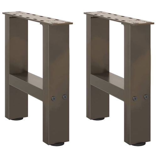 Vidaxl Pieds De Table Basse Acier Naturel 2 Pcs 30x(30-31) Cm Acier