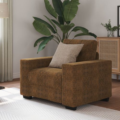 Vidaxl Marron Polyester Moyen Fauteuil Rectangulaire Moderne