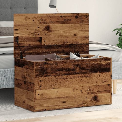 Vidaxl Coffre De Rangement Vieux Bois 84x42x46 Cm Bois D'ingénierie