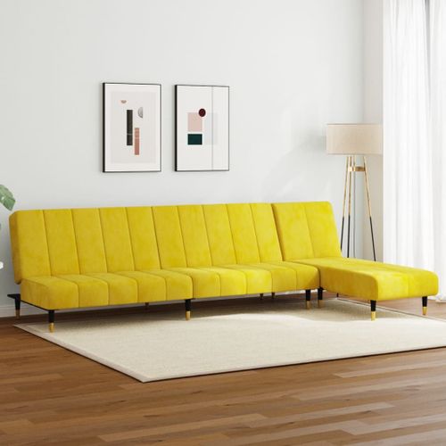 Vidaxl Ensemble De Canapés 2 Pcs Jaune Velours