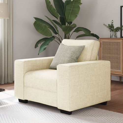 Vidaxl Crème Tissu, Bois Standard Fauteuil Rectangulaire