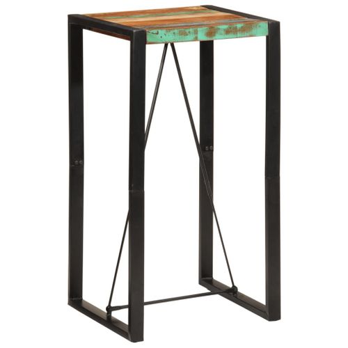 Vidaxl Table De Bar 60x55x110 Cm Bois Massif De Récupération