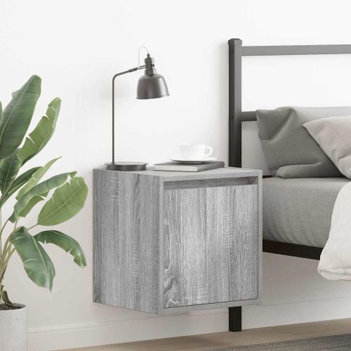 Vidaxl Tables De Chevet Murales 2 Pcs Sonoma Gris 38x34x40 Cm