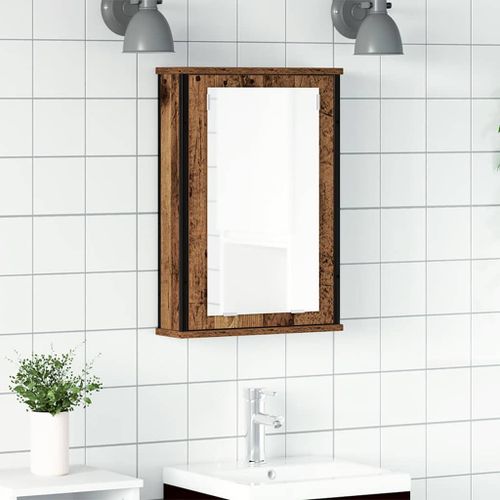 Vidaxl Armoire À Miroir De Salle De Bain Vieux Bois Bois D'ingénierie
