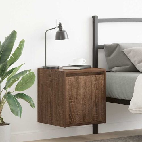 Vidaxl Tables De Chevet Murales 2 Pcs Chêne Marron 38x34x40 Cm