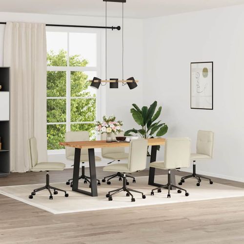 Vidaxl Chaises À Manger Lot De 6 Crème Similicuir