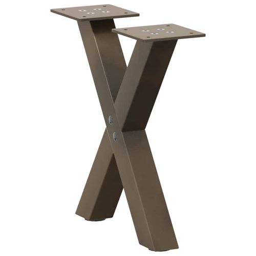 Vidaxl Pieds De Table Basse Forme De X 2pcs Acier Naturel 30x(30-31)Cm
