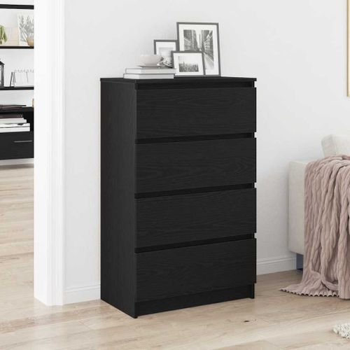 Vidaxl Buffet Chêne Noir 60x35x98,5 Cm Bois D'ingénierie