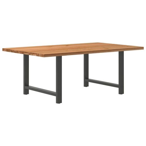 Vidaxl Table À Manger Marron Clair Bois De Chêne Massif Rectangulaire