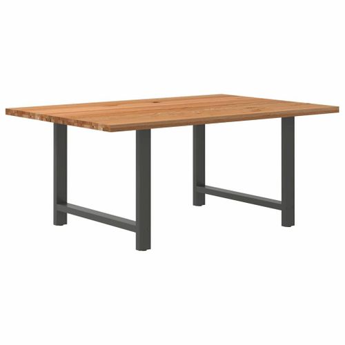 Vidaxl Table À Manger Marron Clair Bois De Chêne Massif Rectangulaire