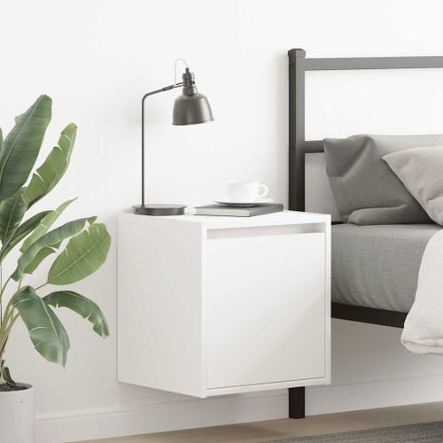 Vidaxl Table De Chevet Murale Blanc 38x34x40 Cm