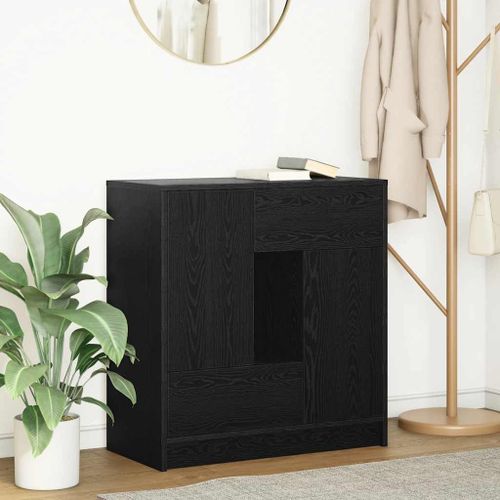 Vidaxl Buffet Avec Tiroirs Et Portes Chêne Noir 70,5x34x74,5 Cm