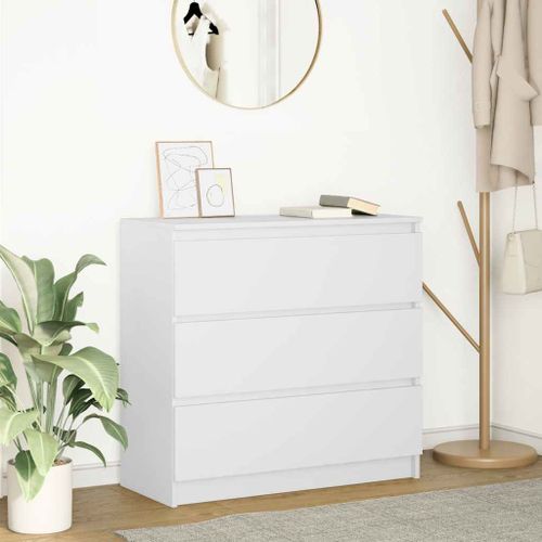 Vidaxl Buffet Blanc 80x35x76 Cm Bois D¿Ingénierie