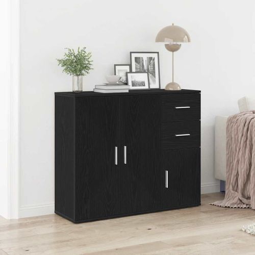Vidaxl Buffet Chêne Noir 91x29,5x75 Cm Bois D'ingénierie
