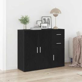 Vidaxl Buffet Chêne Noir 91x29,5x75 Cm Bois D'ingénierie