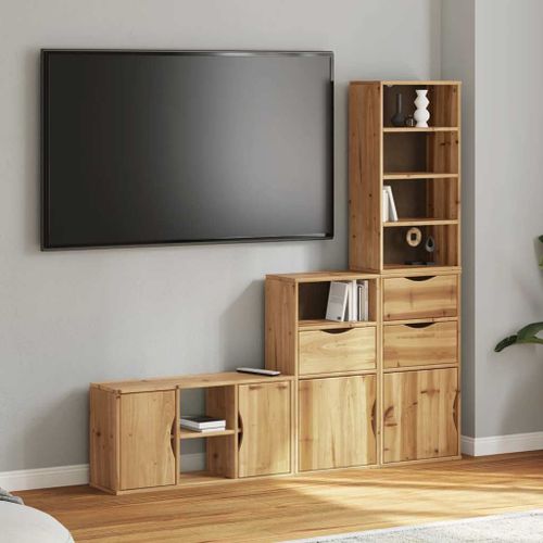 Vidaxl Meubles Tv 4 Pcs Avec Rangement Odda Bois De Pin Massif