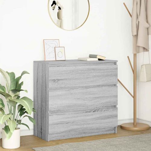 Vidaxl Buffet Sonoma Gris 80x35x76 Cm Bois D'ingénierie