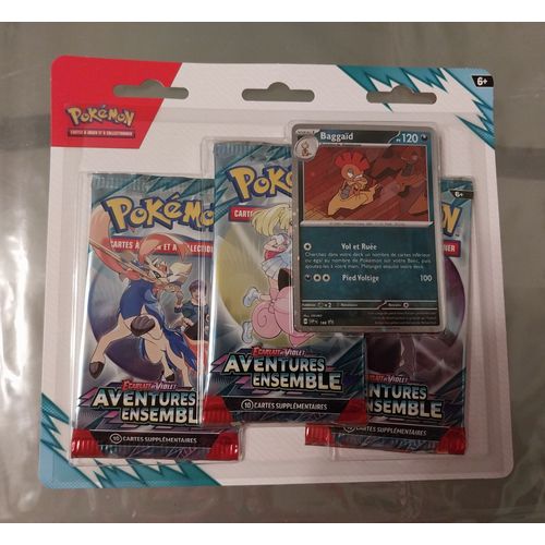 Asmodee Pokémon Jcc - Écarlate Et Violet - Pack Blister De 3 Boosters Ev09 Aventures Ensemble Baggaïd Ou Yanmega (1 Booster Aléatoire) - Fr