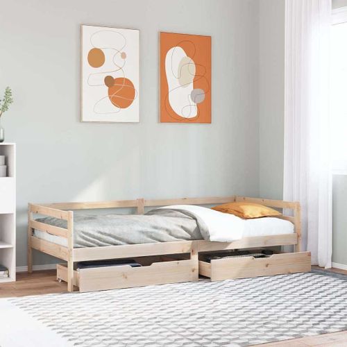 Vidaxl Lit De Jour Avec Tiroirs Sans Matelas 80x200 Cm Bois Massif