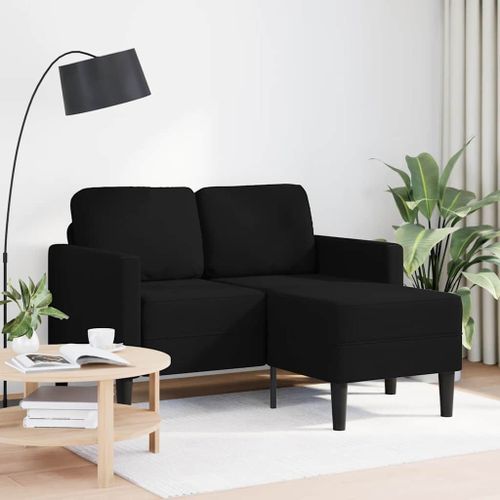 Vidaxl Canapé 2 Places Avec Méridienne En L Noir 125 Cm Tissu