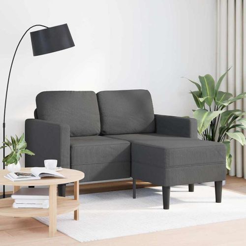 Vidaxl Canapé 2 Places Avec Méridienne En L Gris Foncé 125 Cm Lin