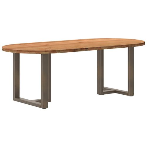 Vidaxl Table À Manger 220x100x74 Cm Bois De Chêne Massif Ovale