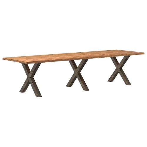 Vidaxl Table À Manger Marron Clair Bois De Chêne Massif Rectangulaire