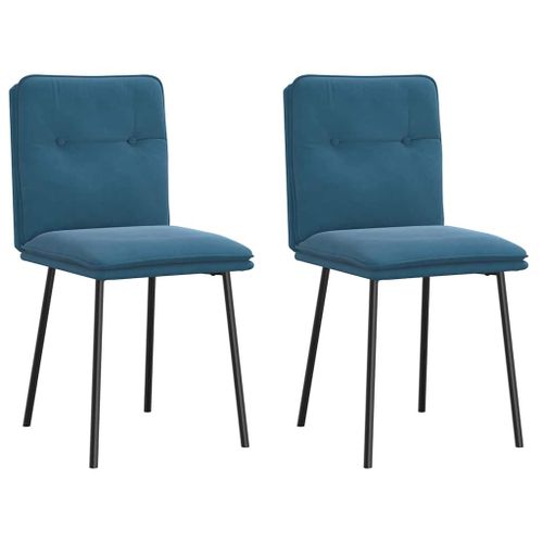 Vidaxl Chaises À Manger Lot De 2 Bleu Velours