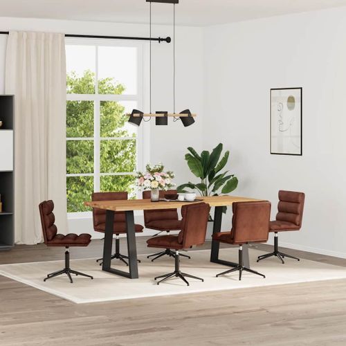 Vidaxl Chaises À Manger Lot De 6 Marron Brillant Similicuir