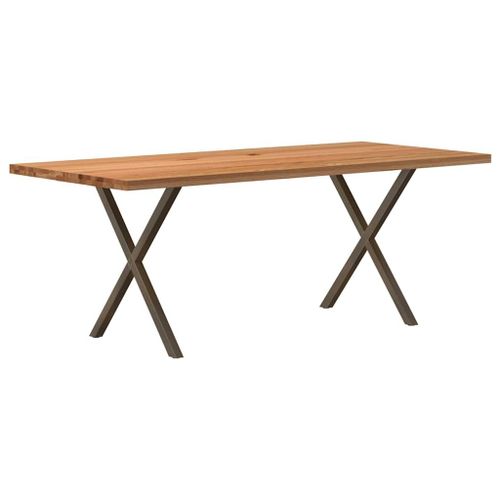 Vidaxl Table À Manger Marron Clair Bois De Chêne Massif Rectangulaire