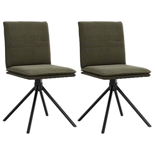 Vidaxl Chaise À Manger Vert Armée Similicuir Daim