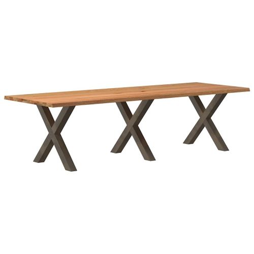 Vidaxl Table À Manger Marron Clair Bois De Chêne Massif Rectangulaire