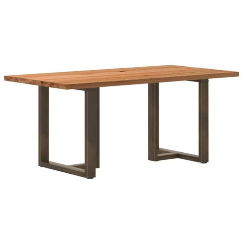 Vidaxl Table À Manger Marron Clair Bois De Chêne Massif Rectangulaire
