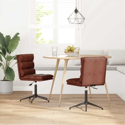 Vidaxl Chaises À Manger Lot De 2 Marron Brillant Similicuir