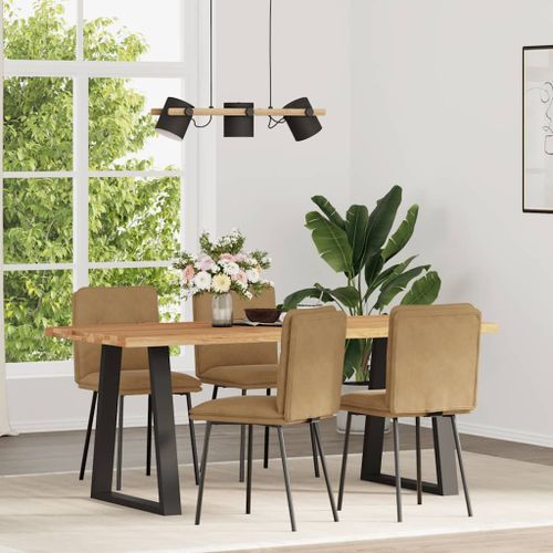 Vidaxl Chaises À Manger Lot De 4 Marron Velours