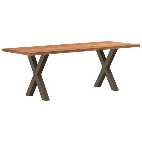 Vidaxl Table À Manger Marron Clair Bois De Chêne Massif Rectangulaire