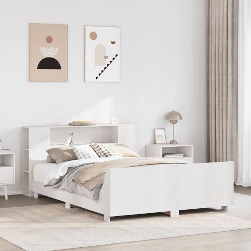 Vidaxl Cadre De Lit Sans Matelas Blanc 120x200 Cm Bois De Pin Massif