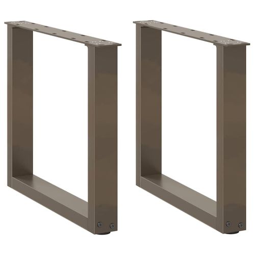Vidaxl Pieds De Table Basse Forme De U 2pcs Acier Naturel 50x(42-43)Cm
