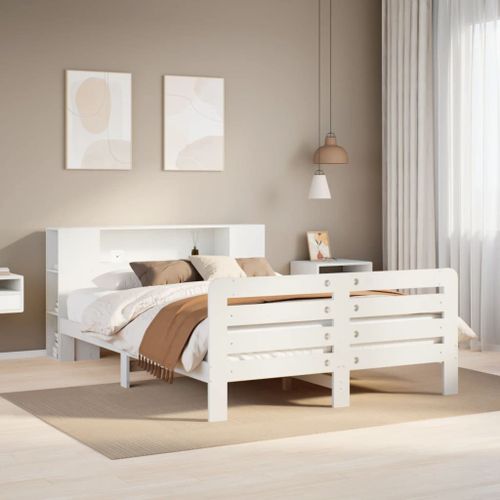 Vidaxl Cadre De Lit Sans Matelas Blanc 120x200 Cm Bois De Pin Massif