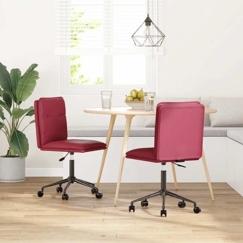 Vidaxl Chaises À Manger Lot De 2 Rouge Bordeaux Similicuir