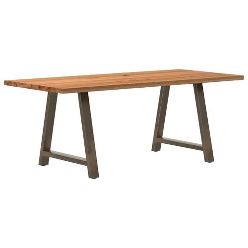 Vidaxl Table À Manger Marron Clair Bois De Chêne Massif Rectangulaire