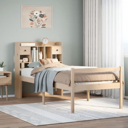 Vidaxl Lit Bibliothèque Sans Matelas 100x200 Cm Bois Massif De Pin