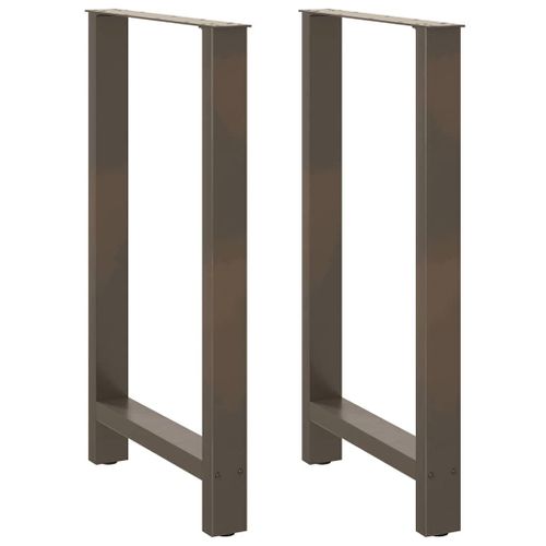 Vidaxl Pieds De Table Basse Acier Naturel 2 Pcs 60x(100-101) Cm Acier