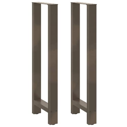 Vidaxl Pieds De Table Basse Acier Naturel 2 Pcs 40x(110-111) Cm Acier
