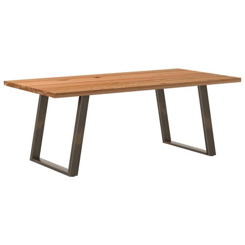 Vidaxl Table À Manger Marron Clair Bois De Chêne Massif Rectangulaire