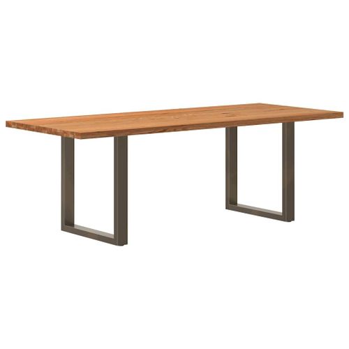 Vidaxl Table À Manger Marron Clair Bois De Chêne Massif Rectangulaire