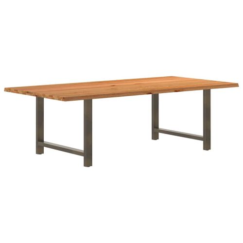 Vidaxl Table À Manger Marron Clair Bois De Chêne Massif Rectangulaire