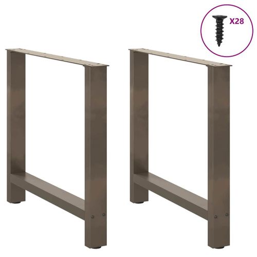 Vidaxl Pieds De Table Basse Acier Naturel 2 Pcs 70x(72-73) Cm Acier